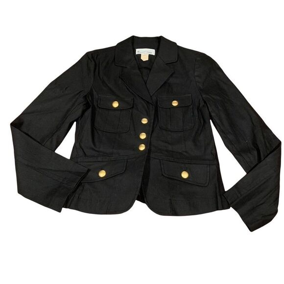 Elliott Lauren Jackets & Blazers - ELLIOTT LAUREN Women’s Black Gold Button Blazer Jacket Sz 2